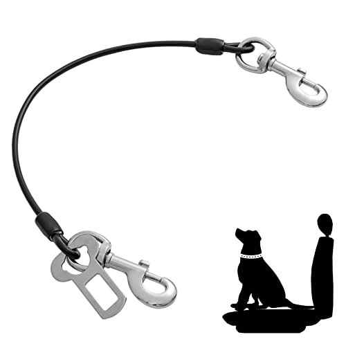 Mi Metty Hunde Sicherheitsgurt Stahldraht Bissfester Hundegurt fürs Auto Universalstecker Hundesicherheitsgurt für Hunde Katzen Haustier von Mi Metty