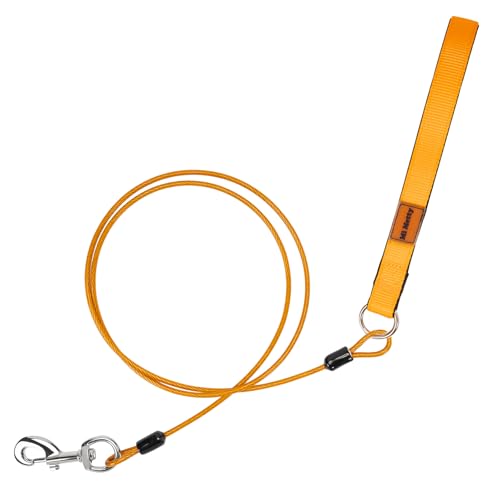 Mi Metty Hundeleine 5ft Leinen für Hunde，Kausichere Hundeleinen,Kettenleine Für mittlere bis große Hunde (Orange, 5ft/1.5m) von Mi Metty