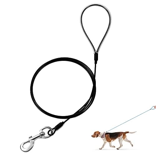 Mi Metty Kausichere Hundeleine, 6FT Bissfeste Hundeleine für große Hunde Bis zu 250lbs,Retrieverleine mit Bequemen Gepolsterten Griff(Schwarz) Mi Metty Kausichere Hundeleine, 6FT Bissfeste Hundeleine für große Hunde Bis zu 250lbs,Retrieverleine mit Bequemen Gepolsterten Griff(Schwarz) von Mi Metty
