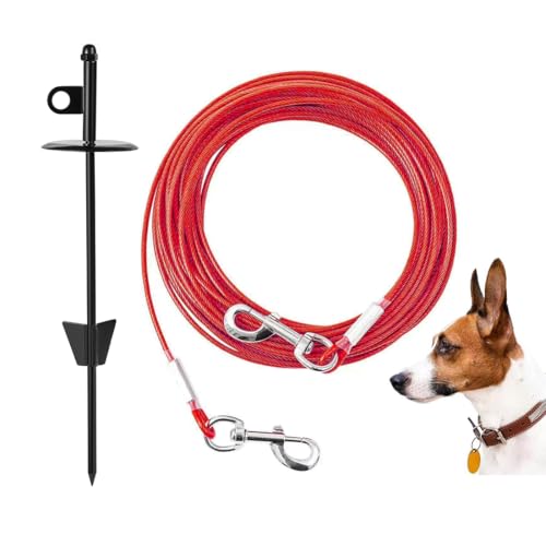 Mi Metty Tie-Out Leinen für Hunde,15m Kausichere Hundeleinen mit Anlegepflock,Verhedderungsfrei Bodenanker Hund Hofleine für mittlere bis große Hunde,für Hof und Camping Strand Rasen Outdoor Mi Metty Tie-Out Leinen für Hunde,15m Kausichere Hundeleinen mit Anlegepflock,Verhedderungsfrei Bodenanker Hund Hofleine für mittlere bis große Hunde,für Hof und Camping Strand Rasen Outdoor von Mi Metty