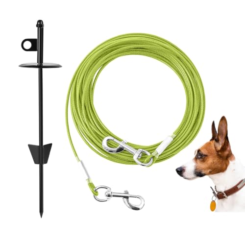 Mi Metty Tie-Out Leinen für Hunde,6m Kausichere Hundeleinen mit Anlegepflock,Verhedderungsfrei Bodenanker Hund Hofleine für mittlere bis große Hunde,für Hof und Camping Strand Rasen Outdoor Mi Metty Tie-Out Leinen für Hunde,6m Kausichere Hundeleinen mit Anlegepflock,Verhedderungsfrei Bodenanker Hund Hofleine für mittlere bis große Hunde,für Hof und Camping Strand Rasen Outdoor von Mi Metty