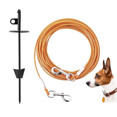Mi Metty Tie-Out Leinen für Hunde,6m Kausichere Hundeleinen mit Anlegepflock,Verhedderungsfrei Bodenanker Hund Hofleine für mittlere bis große Hunde,für Hof und Camping Strand Rasen Outdoor Mi Metty Tie-Out Leinen für Hunde,6m Kausichere Hundeleinen mit Anlegepflock,Verhedderungsfrei Bodenanker Hund Hofleine für mittlere bis große Hunde,für Hof und Camping Strand Rasen Outdoor von Mi Metty