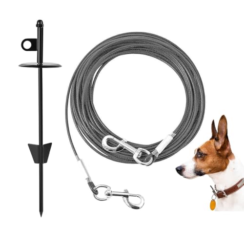 Mi Metty Tie-Out Leinen für Hunde,6m Kausichere Hundeleinen mit Anlegepflock,Verhedderungsfrei Bodenanker Hund Hofleine für mittlere bis große Hunde,für Hof und Camping Strand Rasen Outdoor Mi Metty Tie-Out Leinen für Hunde,6m Kausichere Hundeleinen mit Anlegepflock,Verhedderungsfrei Bodenanker Hund Hofleine für mittlere bis große Hunde,für Hof und Camping Strand Rasen Outdoor von Mi Metty