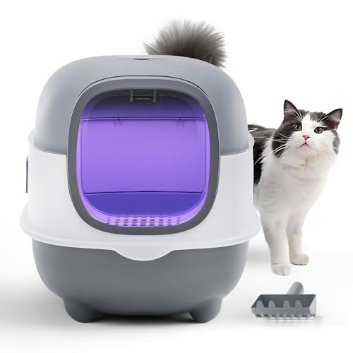 Katzentoilette, Geschlossene Extra Große Katzentoilette, Mit UV-Licht, Privatsphäre Und Leicht Zu Reinigen, Spritzwassergeschützte Katzentoilette Für Katzen Katzentoilette, Geschlossene Extra Große Katzentoilette, Mit UV-Licht, Privatsphäre Und Leicht Zu Reinigen, Spritzwassergeschützte Katzentoilette Für Katzen von MiBoce