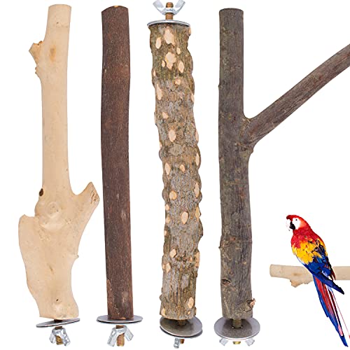 4 Stück Vögel Sitzstangen aus Naturholz Sitzstangen Natürlicher Traubenstab Sitzstangen für Vogelkäfige, Vogelschleifklauen Klettern Stehend Vogelkäfig Zubehör für Finken, Kanarienvögel von MiDube