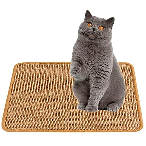 Kratzmatte Katze, natürliches Sisal-gewebtes Seil-Kratzkissen Langlebige Rutschhemmende Sisal-Matte Rutschfester Boden Katze spielt schlafendes Kratzspielzeug (Zufällige Farbe) 30 * 40CM von MiDube