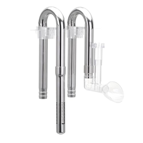 Aquarien Einlauf und Auslauf mit Oberflächenskimmer, Aquarium Edelstahl Lily Pipes für 12 mm/16 mm Rohre, U-förmiges Zu- und Abfluss Seerosenrohre mit 2 Festen Halterungen für Fischtank Pflanzentank Aquarien Einlauf und Auslauf mit Oberflächenskimmer, Aquarium Edelstahl Lily Pipes für 12 mm/16 mm Rohre, U-förmiges Zu- und Abfluss Seerosenrohre mit 2 Festen Halterungen für Fischtank Pflanzentank von MiOYOOW