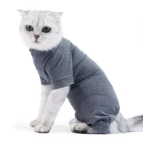 Cat Surgery Recovery Suit, Elastisch Katzen Erholungsanzug für Sterilisation, Katzen-Pyjama Postoperative Kleidung für Katzen für Anti-lecken, Anti-Infektion E-Halsband-Alternative für Haustiere von MiOYOOW