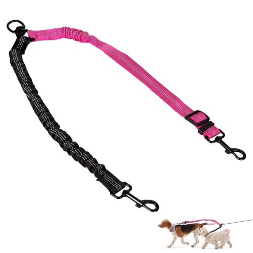 Doppelte Hundeleine, Reflektierender Führleine, Verstellbarer Doppel Hunde Splitter mit 360° Drehgelenk, Stoßdämpfender Elastischer Leine für das Spazierengehen und Trainieren mit 2 Haustieren Doppelte Hundeleine, Reflektierender Führleine, Verstellbarer Doppel Hunde Splitter mit 360° Drehgelenk, Stoßdämpfender Elastischer Leine für das Spazierengehen und Trainieren mit 2 Haustieren von MiOYOOW