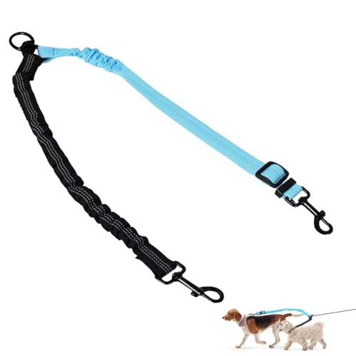 Doppelte Hundeleine, Reflektierender Führleine, Verstellbarer Doppel Hunde Splitter mit 360° Drehgelenk, Stoßdämpfender Elastischer Leine für das Spazierengehen und Trainieren mit 2 Haustieren Doppelte Hundeleine, Reflektierender Führleine, Verstellbarer Doppel Hunde Splitter mit 360° Drehgelenk, Stoßdämpfender Elastischer Leine für das Spazierengehen und Trainieren mit 2 Haustieren von MiOYOOW