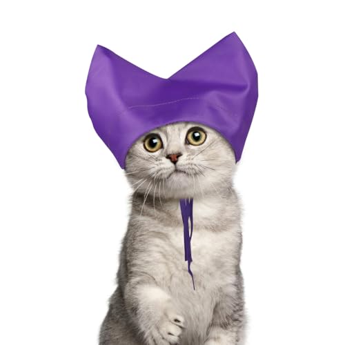 Duschhauben für Katzen, wasserdichte Badehaube für Kätzchen, Ohrenschutz für Katzen, Haustierhaube Ohrenschutz Duschhaube für Katzen und Kleine Hunde, Baden, Pflege, Regen von MiOYOOW