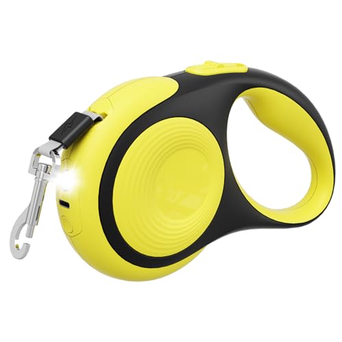 Einziehbare Hundeleine, 3/5 m, 30 kg, Robuste Hundeleine mit LED Taschenlampe, Einhandbremse Haustier Leine, Verwicklungsfreie Rollenleine für Kleine und Mittelgroße Hunde Einziehbare Hundeleine, 3/5 m, 30 kg, Robuste Hundeleine mit LED Taschenlampe, Einhandbremse Haustier Leine, Verwicklungsfreie Rollenleine für Kleine und Mittelgroße Hunde von MiOYOOW