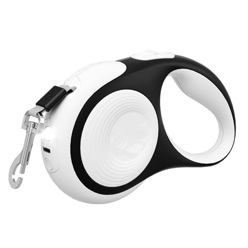 Einziehbare Hundeleine, 3/5 m, 30 kg, Robuste Hundeleine mit LED Taschenlampe, Einhandbremse Haustier Leine, Verwicklungsfreie Rollenleine für Kleine und Mittelgroße Hunde Einziehbare Hundeleine, 3/5 m, 30 kg, Robuste Hundeleine mit LED Taschenlampe, Einhandbremse Haustier Leine, Verwicklungsfreie Rollenleine für Kleine und Mittelgroße Hunde von MiOYOOW