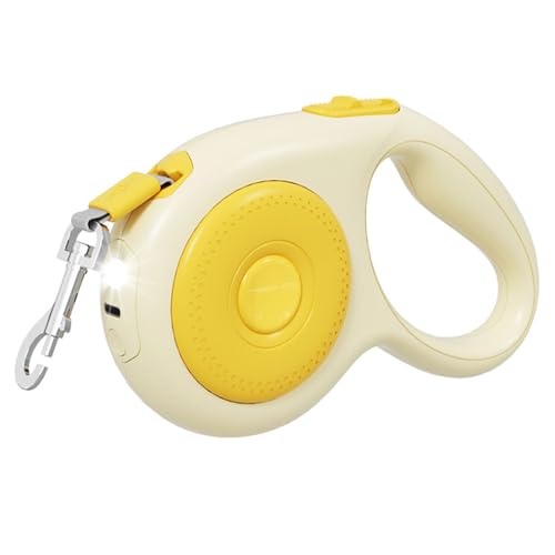Einziehbare Hundeleine, 5m, Robuste Hundeleine aus Nylon mit LED-Licht, 360° Verwicklungssicher, Ausziehbare Haustier Leine für Kleine und Mittelgroße Hunde Bis zu 50kg von MiOYOOW