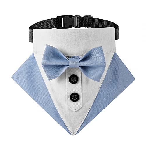MiOYOOW Formelles Hunde Bandana Halsband,Verstellbares Hunde Smoking Hochzeits Bandana Atmungsaktiv Hund Lätzchen Dreieckiger Schal mit Fliege D-Ring für Kleine Mittelgroße Hunde MiOYOOW Formelles Hunde Bandana Halsband,Verstellbares Hunde Smoking Hochzeits Bandana Atmungsaktiv Hund Lätzchen Dreieckiger Schal mit Fliege D-Ring für Kleine Mittelgroße Hunde von MiOYOOW