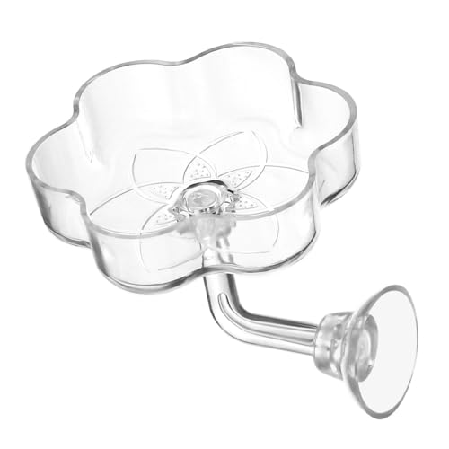 Garnelen Futterschale, Blumenform Aquarien Futternapf aus Acryl mit Saugnapf, Transparente Garnelenfütterung Schale für Kleine Tropische Süßwasser-Salzwasserfische Kristallgarnelen Betta von MiOYOOW