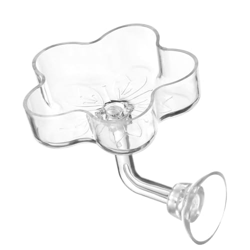 Garnelen Futterschale, Blumenform Aquarien Futternapf aus Acryl mit Saugnapf, Transparente Garnelenfütterung Schale für Kleine Tropische Süßwasser-Salzwasserfische Kristallgarnelen Betta von MiOYOOW