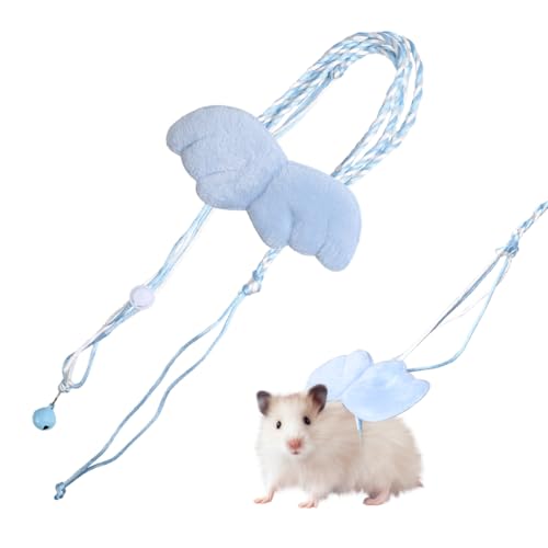 Geschirr Leine für Kleintiere, Verstellbare Hamsterleine mit Süßem Flügel und Metallglocke, Hamster Harness und Zugseil für Hamster, Meerschweinchen, Kaninchen, Eichhörnchen, Reptilien Geschirr Leine für Kleintiere, Verstellbare Hamsterleine mit Süßem Flügel und Metallglocke, Hamster Harness und Zugseil für Hamster, Meerschweinchen, Kaninchen, Eichhörnchen, Reptilien von MiOYOOW