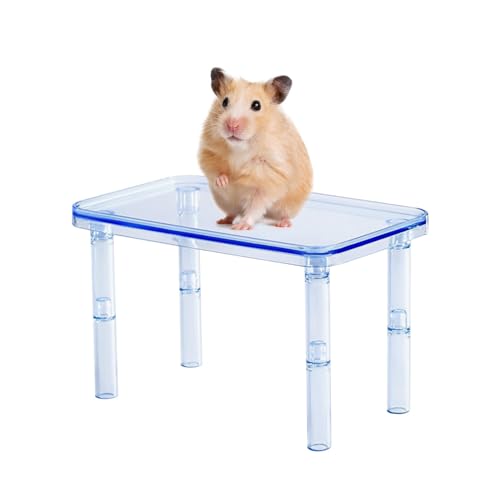 Hamster Plattform, Höhenverstellbare Kleintier Ständerplattform Schlafplattform, Zuckergleiterkäfig Zubehör für Mäuse, Chinchillas, Rennmäuse, Ruhen, Klettern von MiOYOOW