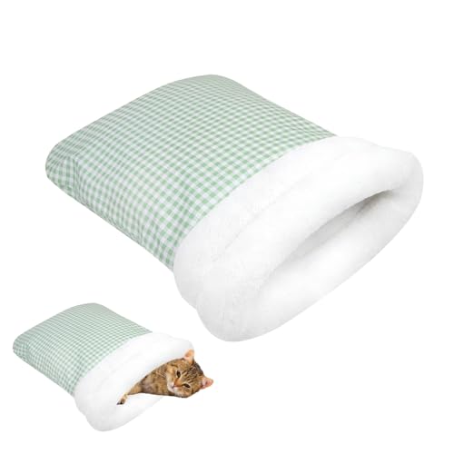 Haustier Schlafsack, Katzenschlafsack Katzenbett, Weiches Wärmendes Hundenest mit Waschbarem Bezug für Welpen Kleine Hunde Katzen von MiOYOOW