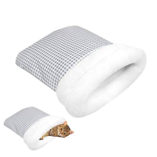 Haustier Schlafsack, Katzenschlafsack Katzenbett, Weiches Wärmendes Hundenest mit Waschbarem Bezug für Welpen Kleine Hunde Katzen von MiOYOOW