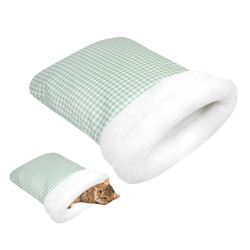 Haustier Schlafsack, Katzenschlafsack Katzenbett, Weiches Wärmendes Hundenest mit Waschbarem Bezug für Welpen Kleine Hunde Katzen von MiOYOOW