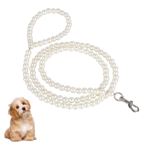 Haustierleine, Perlen Hundeleine mit 360° Drehbaren Haken Laufleine für Kleine Hunde und Katzen, Training, Laufen, Spazierengehen von MiOYOOW