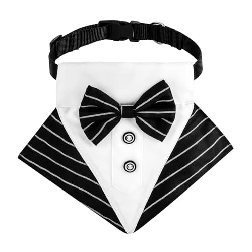 Hund Smoking Bandana Halsband, Hundefliege Anzug, Hund Hochzeit Bandana Verstellbares Hundehalsband mit Fliege und Verstellbarer Schnalle für Hochzeit, Verlobung, Hund, Geburtstag Hund Smoking Bandana Halsband, Hundefliege Anzug, Hund Hochzeit Bandana Verstellbares Hundehalsband mit Fliege und Verstellbarer Schnalle für Hochzeit, Verlobung, Hund, Geburtstag von MiOYOOW