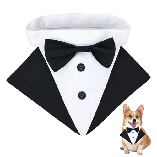 Hund Smoking Bandana Halsband, Hundefliege Anzug Verstellbares Hundehalsband mit Fliege und Verstellbarer Schnalle für Hochzeit, Verlobung, Hund, Geburtstag Hund Smoking Bandana Halsband, Hundefliege Anzug Verstellbares Hundehalsband mit Fliege und Verstellbarer Schnalle für Hochzeit, Verlobung, Hund, Geburtstag von MiOYOOW
