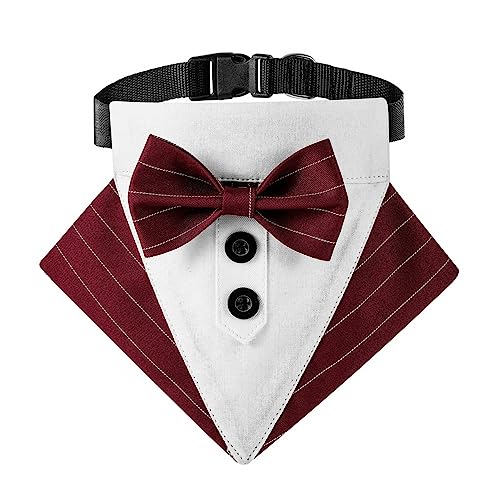 Hund Smoking Bandana Halsband, Verstellbar Haustier Fliege Bandana Haustier Hochzeitshalstuch mit Fliege für Hochzeit Geburtstag Weihnachten Hund Smoking Bandana Halsband, Verstellbar Haustier Fliege Bandana Haustier Hochzeitshalstuch mit Fliege für Hochzeit Geburtstag Weihnachten von MiOYOOW