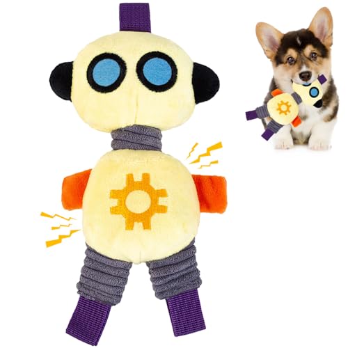 Hunde Plüschspielzeug, Quietschendes Hundespielzeug in Roboterform, Interaktives Kauspielzeug für Welpen Kleine und Mittelgroße Hunde Hunde Plüschspielzeug, Quietschendes Hundespielzeug in Roboterform, Interaktives Kauspielzeug für Welpen Kleine und Mittelgroße Hunde von MiOYOOW