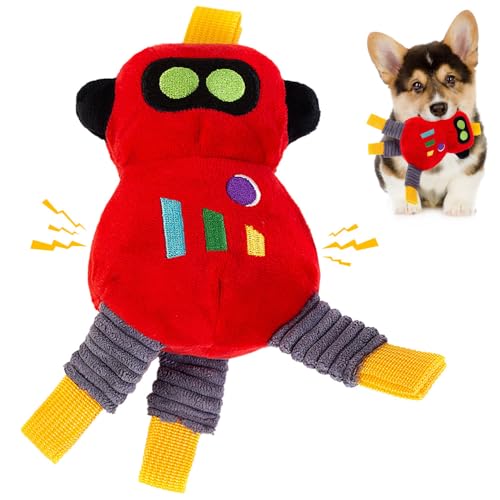 Hunde Plüschspielzeug, Quietschendes Hundespielzeug in Roboterform, Interaktives Kauspielzeug für Welpen Kleine und Mittelgroße Hunde Hunde Plüschspielzeug, Quietschendes Hundespielzeug in Roboterform, Interaktives Kauspielzeug für Welpen Kleine und Mittelgroße Hunde von MiOYOOW