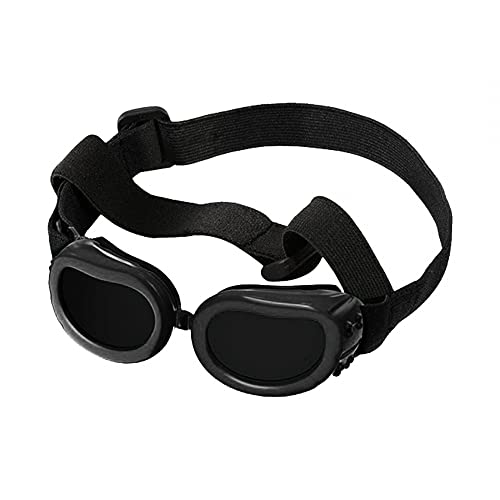 Hunde-Sonnenbrille, UV400, atmungsaktiv, mit verstellbarem Riemen, Wind-/Staub-/Nebelschutz für mittelgroße kleine Hunde und Katzen von MiOYOOW