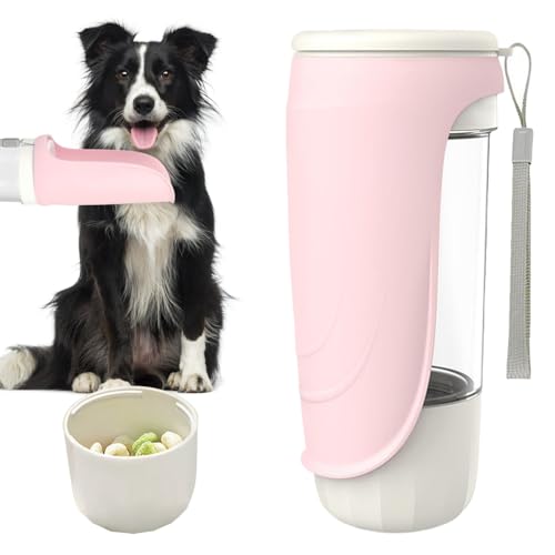 Hunde Wasserflasche, 300 Ml, Faltbare Hundetrinkflasche mit 100g Futterspender, Tragbarer Wasserspender für Hunde und Katzen, Reisen und Outdoor Hunde Wasserflasche, 300 Ml, Faltbare Hundetrinkflasche mit 100g Futterspender, Tragbarer Wasserspender für Hunde und Katzen, Reisen und Outdoor von MiOYOOW