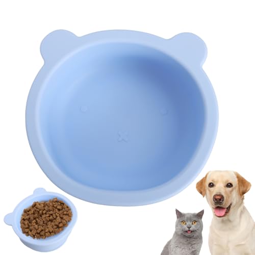 Hundenapf, Silikon Hundefutternapf mit Saugnapf, Katzenfutternapf mit Verdicktem Rand für Welpen und Kleintiere von MiOYOOW