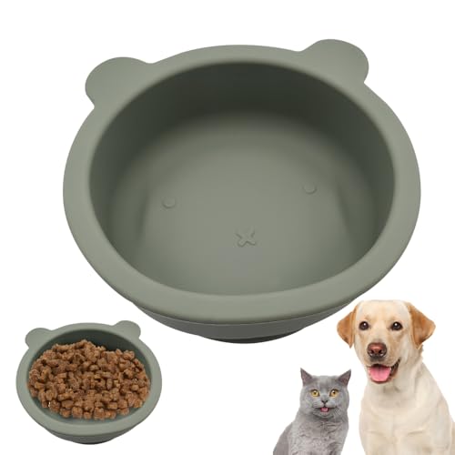 Hundenapf, Silikon Hundefutternapf mit Saugnapf, Katzenfutternapf mit Verdicktem Rand für Welpen und Kleintiere von MiOYOOW