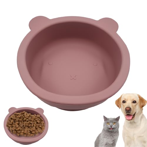 Hundenapf, Silikon Hundefutternapf mit Saugnapf, Katzenfutternapf mit Verdicktem Rand für Welpen und Kleintiere von MiOYOOW