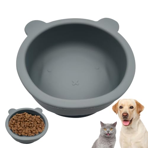 Hundenapf, Silikon Hundefutternapf mit Saugnapf, Katzenfutternapf mit Verdicktem Rand für Welpen und Kleintiere von MiOYOOW