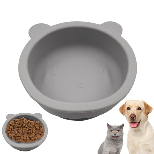 Hundenapf, Silikon Hundefutternapf mit Saugnapf, Katzenfutternapf mit Verdicktem Rand für Welpen und Kleintiere von MiOYOOW