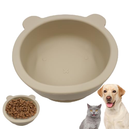Hundenapf, Silikon Hundefutternapf mit Saugnapf, Katzenfutternapf mit Verdicktem Rand für Welpen und Kleintiere von MiOYOOW