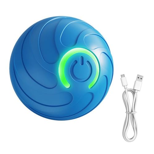 Hundespielzeug Ball, Automatische Interaktives Hunde Ball Spielzeug mit Buntem Licht, Per USB Aufladbarer Haustier Rollenderball für das Spieltraining von Hunden von MiOYOOW