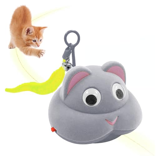 Interaktives Katzenspielzeug Maus, USB-C, Automatisches Kätzchen Spielzeug mit Ton und Licht, Glöckchen Schwanz, Plüschauto für Kätzchen, Hunde und Haustiere Interaktives Katzenspielzeug Maus, USB-C, Automatisches Kätzchen Spielzeug mit Ton und Licht, Glöckchen Schwanz, Plüschauto für Kätzchen, Hunde und Haustiere von MiOYOOW
