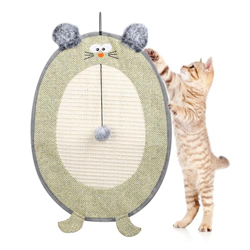 Kratzmatte Katzen, Hängendes Sisal Kratzbrett Katze mit Plüschball, Niedlicher Kletterkratzbaum in Mausform für Hauskatzen Kratzmatte Katzen, Hängendes Sisal Kratzbrett Katze mit Plüschball, Niedlicher Kletterkratzbaum in Mausform für Hauskatzen von MiOYOOW