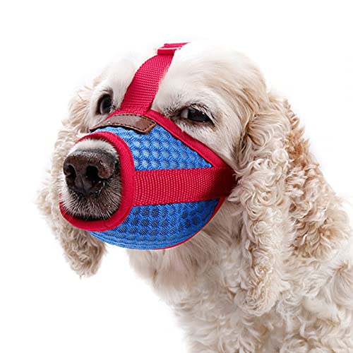 Maulkorb Hunde,Atmungsaktiv Anti Beiß Welpen Mundschutz Verstellbare Anti Bell Hundemaulkorb für Kleine Mittelgroße und Große Hunde von MiOYOOW