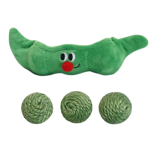 MiOYOOW 3PCS Katzenspielzeug Bälle, Interaktive Haustier Spielbälle, Sisalball, Kratz Kauballspielzeug mit Raschelgeräusch, Erbsenschoten Aufbewahrung für das Indoor Kätzchentraining MiOYOOW 3PCS Katzenspielzeug Bälle, Interaktive Haustier Spielbälle, Sisalball, Kratz Kauballspielzeug mit Raschelgeräusch, Erbsenschoten Aufbewahrung für das Indoor Kätzchentraining von MiOYOOW