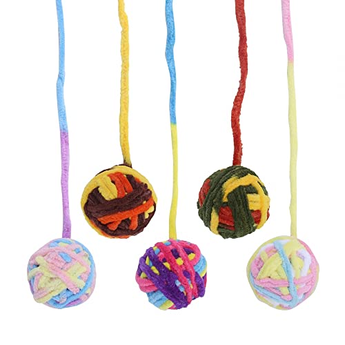 MiOYOOW 5 STÜCKE Katzenplüschtier Bunte Katzenwollkugeln Interaktiver Katzenspielzeugball mit Glocke Kätzchen Spielzeug Flaumige Kugeln für Katzenspiele im Innenbereich MiOYOOW 5 STÜCKE Katzenplüschtier Bunte Katzenwollkugeln Interaktiver Katzenspielzeugball mit Glocke Kätzchen Spielzeug Flaumige Kugeln für Katzenspiele im Innenbereich von MiOYOOW