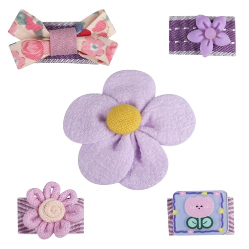 MiOYOOW 5 Stück Hundehaar Schleifen, Süße Hund Haarspangen Bowknot Blumen, Haustiere Haarschmuck Grooming Zubehör für Kleine Hunde Welpen Katzen und Kaninchen von MiOYOOW