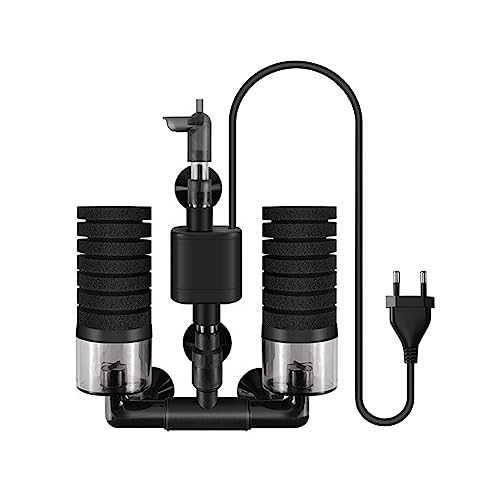 MiOYOOW Aquariumfilter, Leiser Doppelschwamm Aquariumfilter Multifunktionaler Elektrischer Schwammfilter Aquarium für Biologische und Mechanische Doppelfiltration für Süß- und Meerwasseraquarien von MiOYOOW