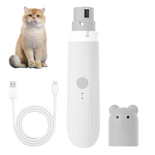 MiOYOOW Elektrischer Krallenschneider, Krallenschleifer für Katzen und Hunde mit LED-Licht, 2 Geschwindigkeiten, Geräuscharmes Nagelschleifer Pflegewerkzeug für Welpen, Kätzchen, Kaninchen, Papageien MiOYOOW Elektrischer Krallenschneider, Krallenschleifer für Katzen und Hunde mit LED-Licht, 2 Geschwindigkeiten, Geräuscharmes Nagelschleifer Pflegewerkzeug für Welpen, Kätzchen, Kaninchen, Papageien von MiOYOOW