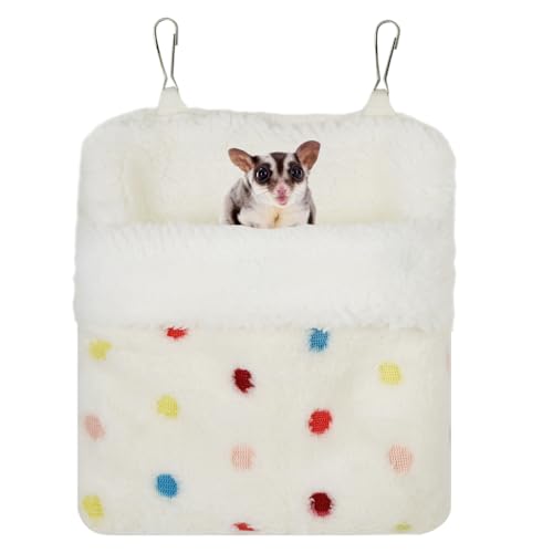 MiOYOOW Hamster Schlafsack, Warmer Plüsch Kleintiere Hängematte, Meerschweinchen Schlaf Sack Cage Nest Bett, Hängendes Nest für Frettchen, Ratten, Igel von MiOYOOW